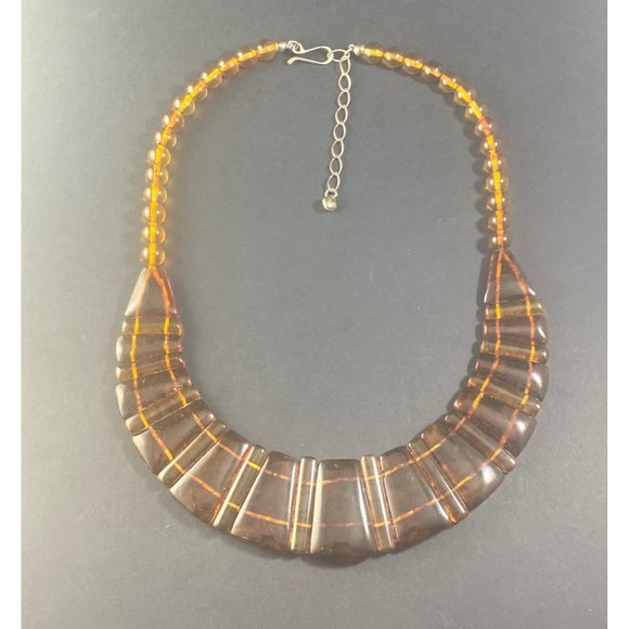 Jay King DTR Necklace 925 Graduated Amber Beaded Designer Signed - Picture 5 of 6